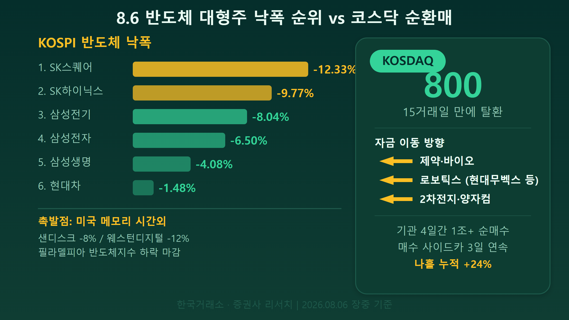 반도체 대형주 낙폭 순위 인포그래픽