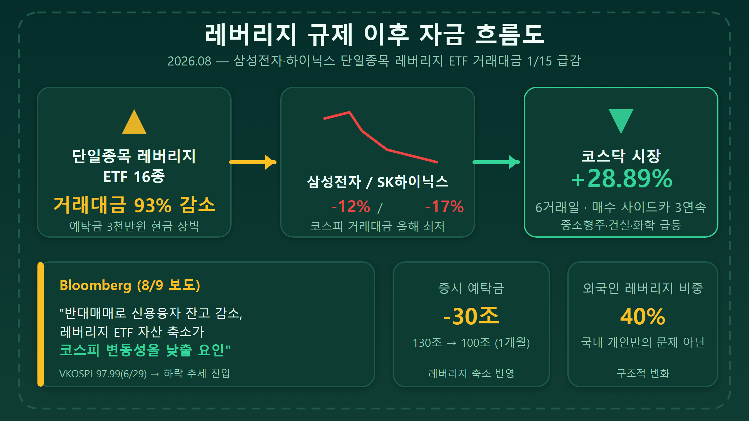레버리지 규제 이후 자금 흐름 인포그래픽