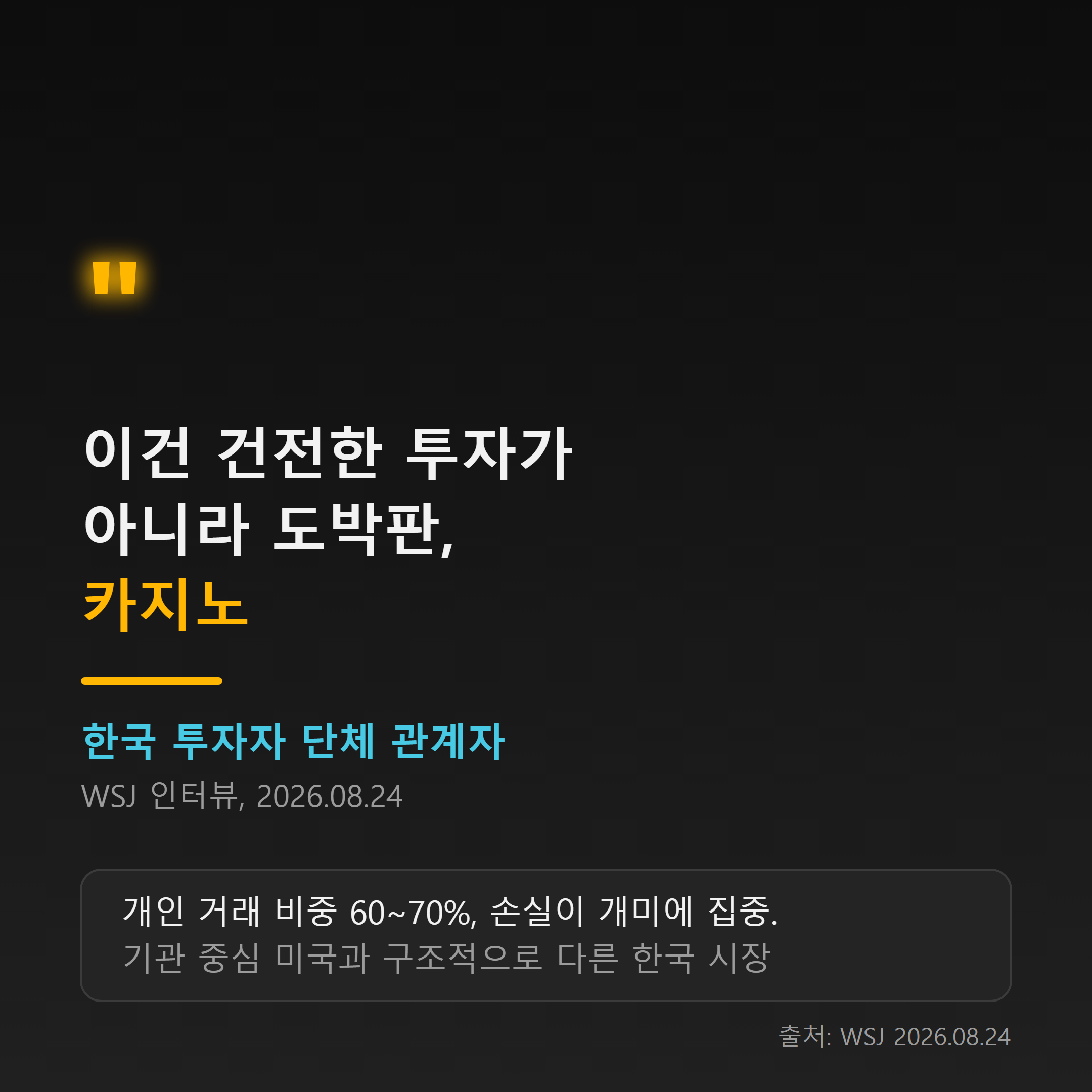 롤러코스피 WSJ 인용 투자자 발언